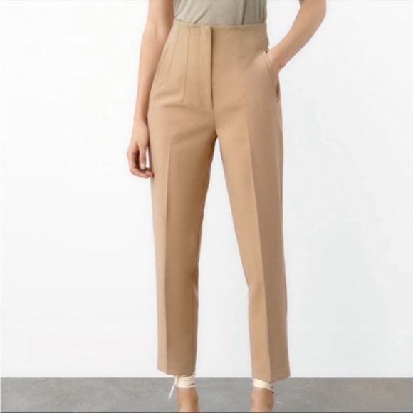 Zara Pants & Jumpsuits Zara High Waisted Camel Pants Poshmark